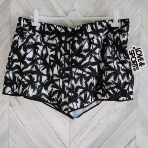 Love&Sports Women's Running Shorts Sz: XXXL (22) Black Palms